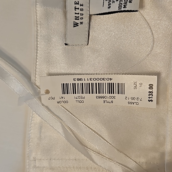 White House Black Market NWT Women's Cream Floral Silk Blend Strapless Dress 10 - Picture 9 of 11